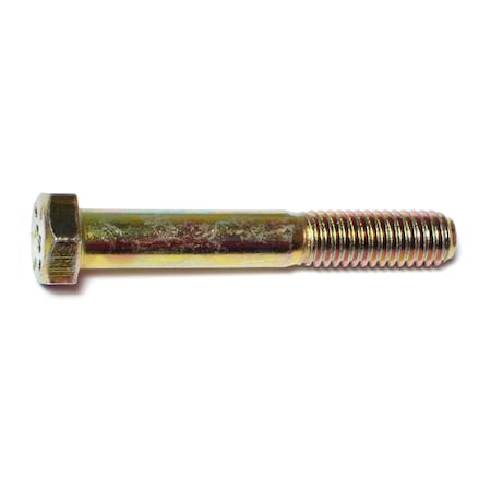 Midwest Fastener Grade 8, 3/8"-16 Hex Head Cap Screw, Zinc Yellow Steel, 2-1/2 in L, 25 PK 00699